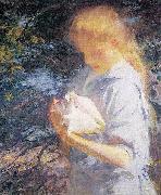 Frank Weston Benson Eleanor Holding a Shell china oil painting artist